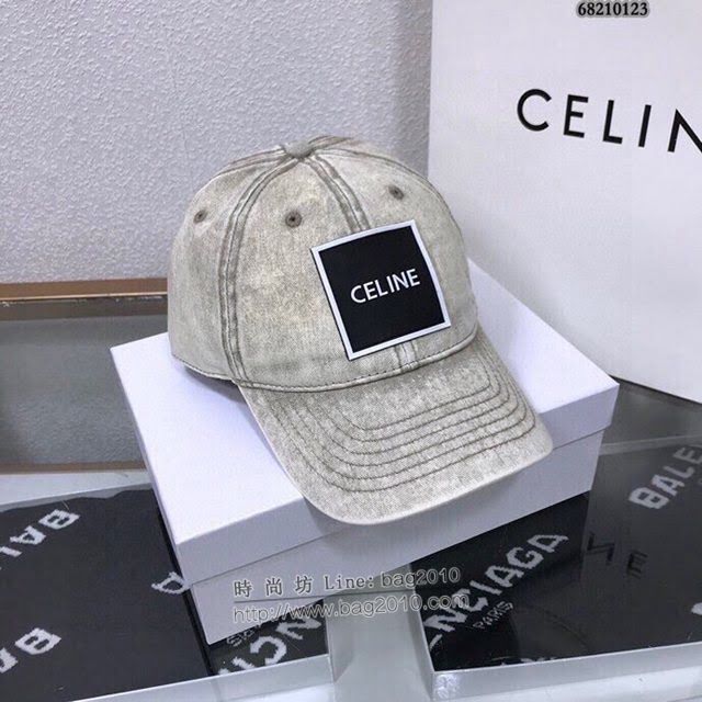 CELINE男女同款帽子 賽琳緊密刺繡洗水做舊遮陽帽棒球帽  mm1121